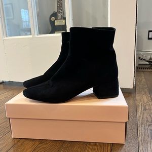 Loeffler Randall Carter Suede Black Ankle Boot Sz 7.5
